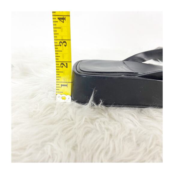 Jeffrey Campbell Y2K 11 Black Womens Leather Square Toe Thong Flip Flop Sandals - Picture 11 of 12